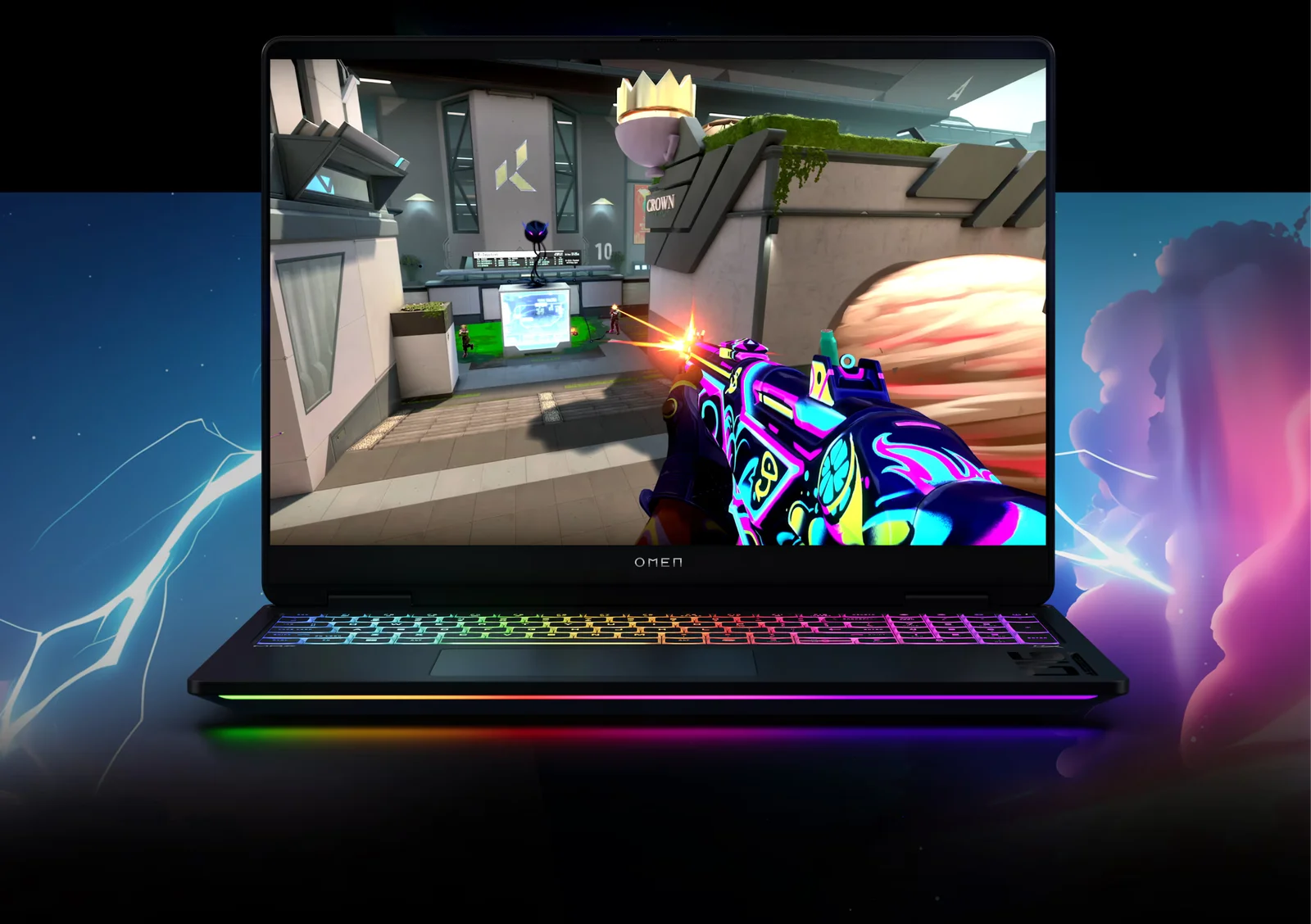HP OMEN MAX 16 (2026): Core Ultra 9 275HX, RTX 5090, OLED 240Hz, vedere laterală