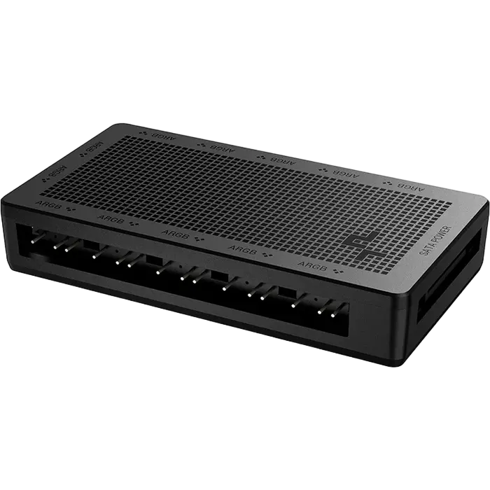 Fan Hub Deepcool SC700, 12 port, ARGB-3Pin, SATA power, Magnetic, Black