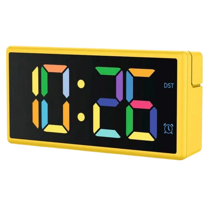 Hama Ibiza Digital Alarm Clock, Multi-colour display with USB Charging Function Yellow (222210)