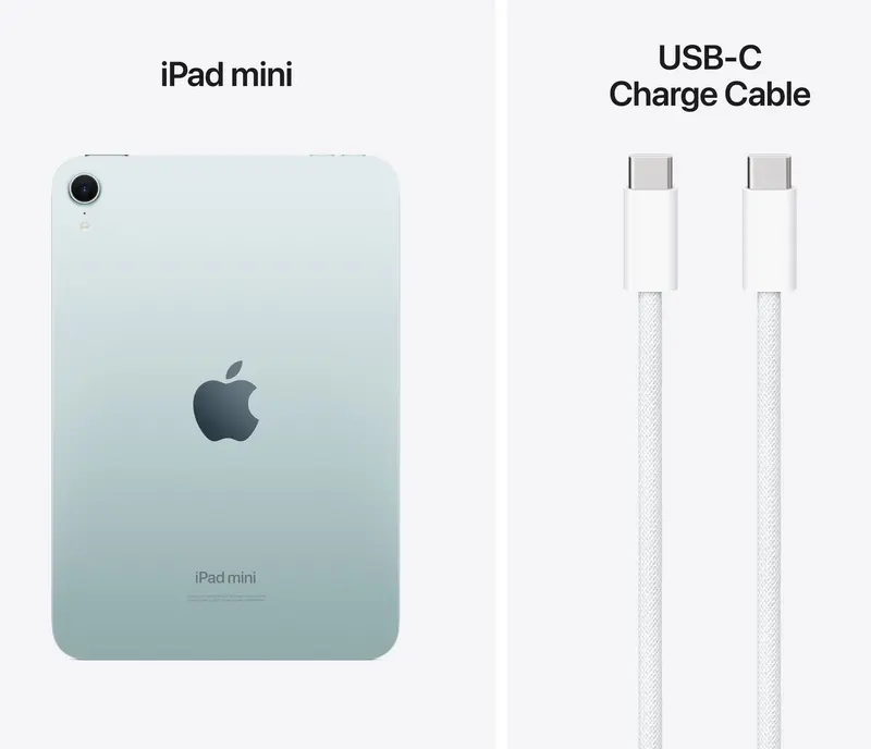 Apple iPad mini Wi-Fi 256 GB Albastru (A17 Pro), vedere laterală
