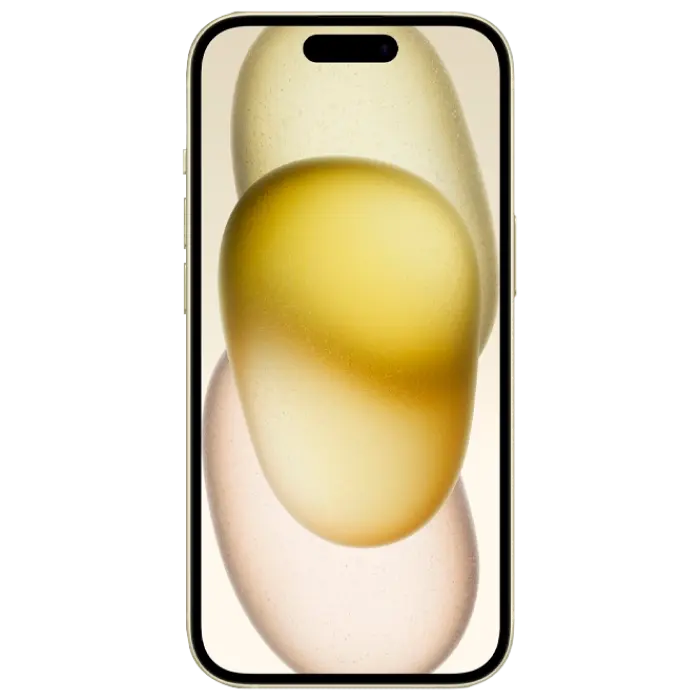 Apple iPhone 15 128GB Yellow, vedere laterală
