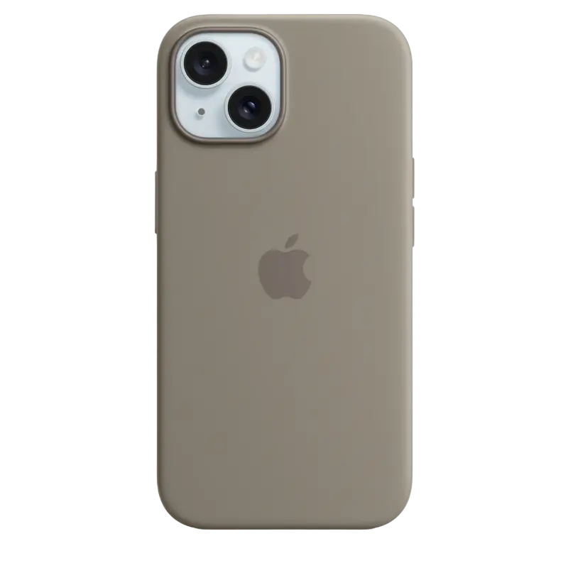 Husa silicon Apple pentru iPhone 15 cu MagSafe, Clay