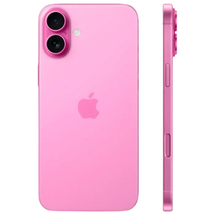 Apple iPhone 16 Plus 128GB, roz, vedere posterioară