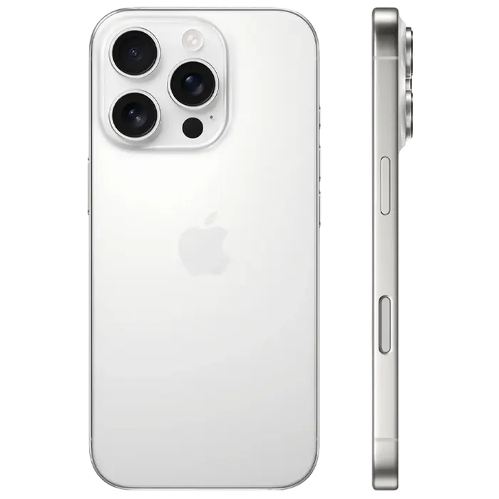 Apple iPhone 16 Pro 1TB White Titanium, vedere posterioară