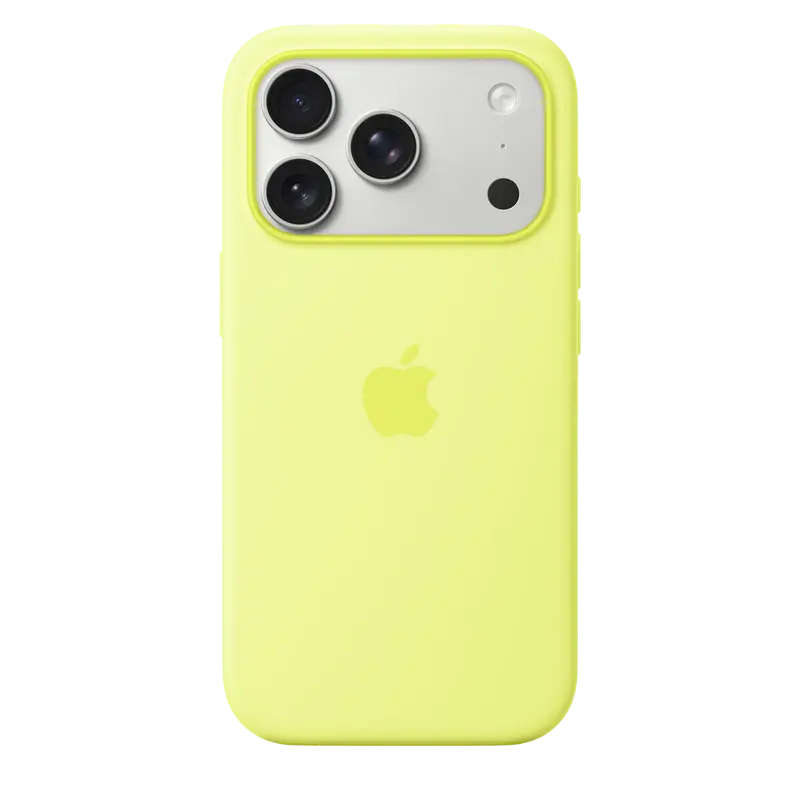 iPhone 17 Pro Silicone Case with MagSafe- Neon Yellow, ModelA3559