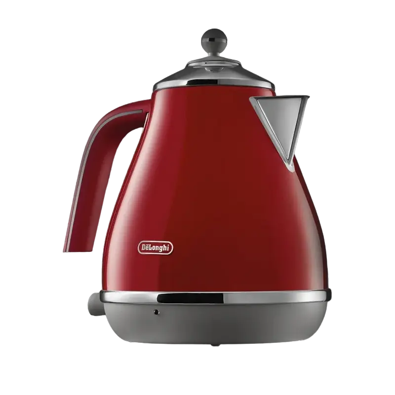 Fierbător electric DeLonghi KBOC 2001 R Tokyo Red, 1.7L, 2000W, inox, vedere laterală