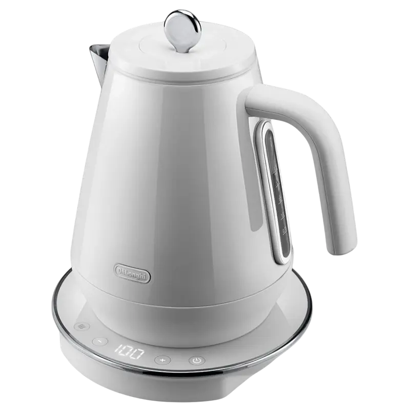 Fierbător electric DeLonghi KBY 2011 W, 1.7L, inox alb, 2200W, menținere temperatură, vedere alternativă