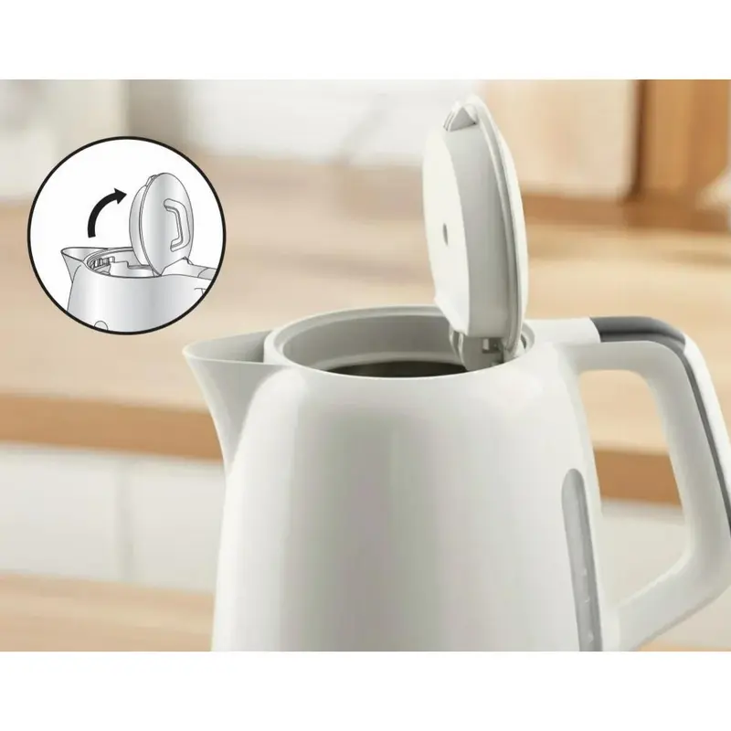 Fierbator electric Tefal KO355AE0 1.7L alb 2400W, detaliu interfață