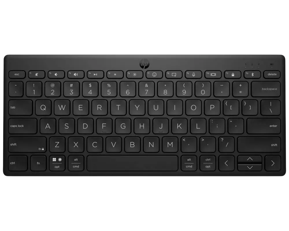 Wireless Keyboard HP 350, Compact, Multi-Device, 12 Hot keys, Dictation; Emoji, BT, 2xAAA, EN/RU, Bl