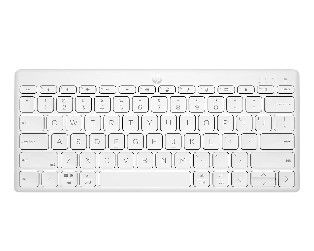 Wireless Keyboard HP 350, Compact, Multi-Device, 12 Hot keys, Dictation; Emoji, BT, 2xAAA, EN/RU, Wh