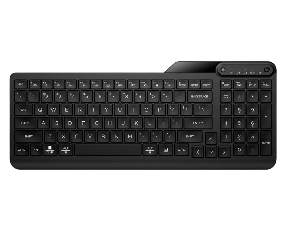 Wireless Keyboard HP 460 Multi-Device, Compact numpad; 2-zone layout, Low profile key travel; 2.5 mm