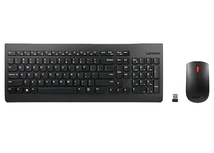 Keyboard & Mouse Lenovo Essential, Thin profile, Spill-resistant, Quiet keys, Durable, Black, USB