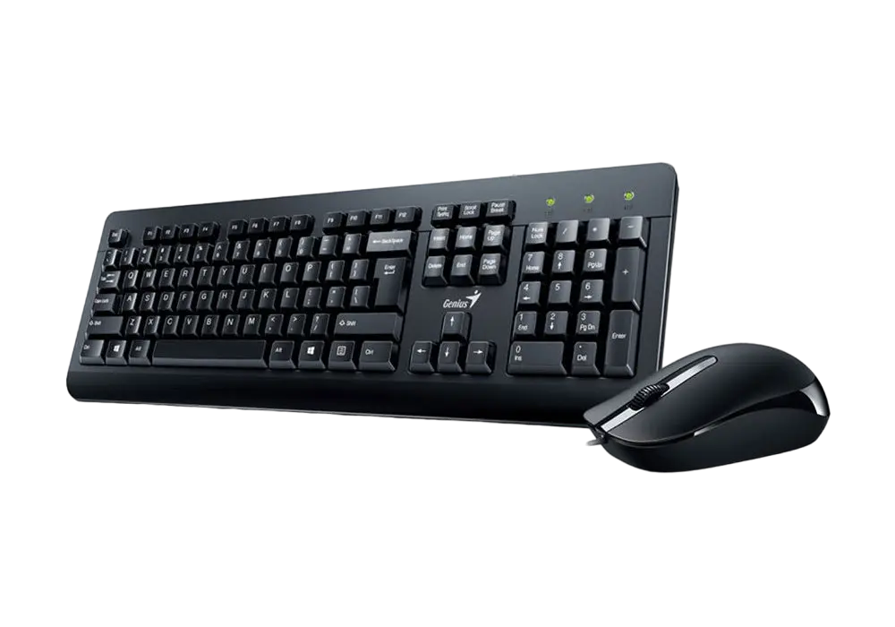 Keyboard & Mouse Genius KM-160, Spill resistant, Laser Engraving, Chocolate keycap, 1000dpi, 3 butto