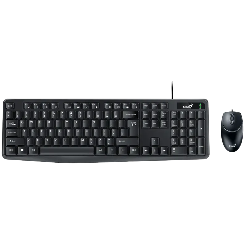 Keyboard & Mouse Genius KM-170, Spill resistant, Fn keys, Quiet typing, Kickstands, 1000dpi, 3 butto