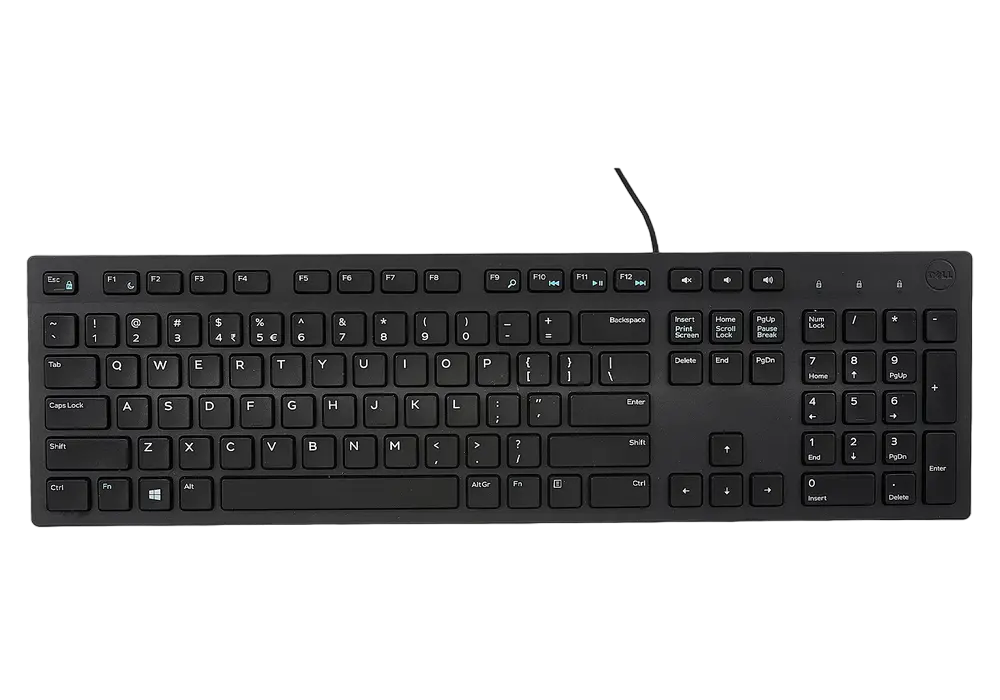 Keyboard Dell KB216, Multimedia, Fn Keys, Quiet keys, Spill resistant, Black, Russian, USB