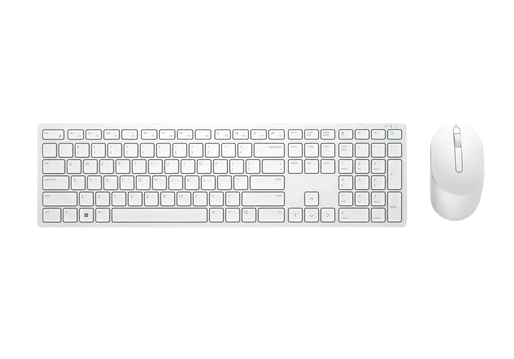 Wireless Keyboard & Mouse Dell KM5221W, Multimedia keys, 2.4Ghz, Russian, White