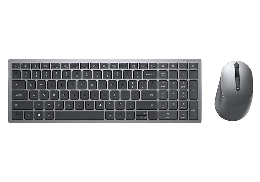 Wireless Keyboard & Mouse Dell Multi-Device KM7120W, Multimedia Keys, 2.4Ghz/BT, Russian, Titan Grey