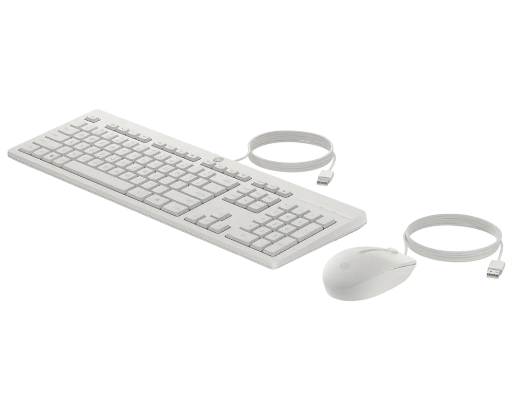 Keyboard & Mouse HP 225, Keyboard Full size; 3-zone layout, Mouse 3 buttons, 1200dpi, 1.8m cable len
