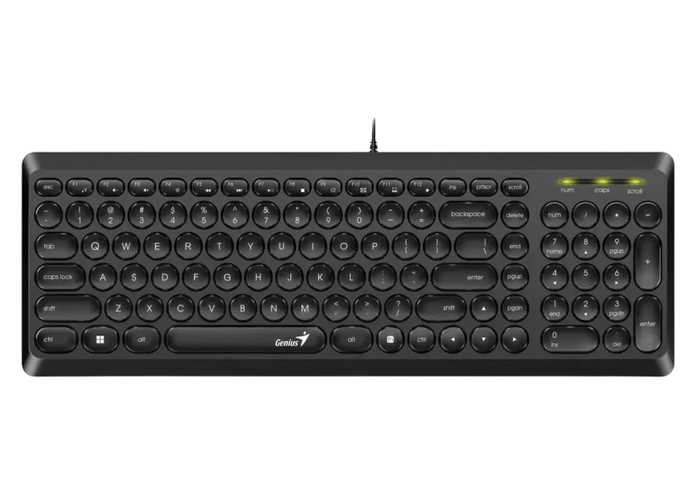 Keyboard Genius SlimStar Q200, 12 Fn Keys, Low-profile, Slim Round Key, Quiet typin, 1.5m, USB, EN/R