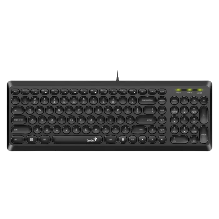 Tastatură Genius SlimStar Q200 cu fir slim cu taste multimedia pentru birou