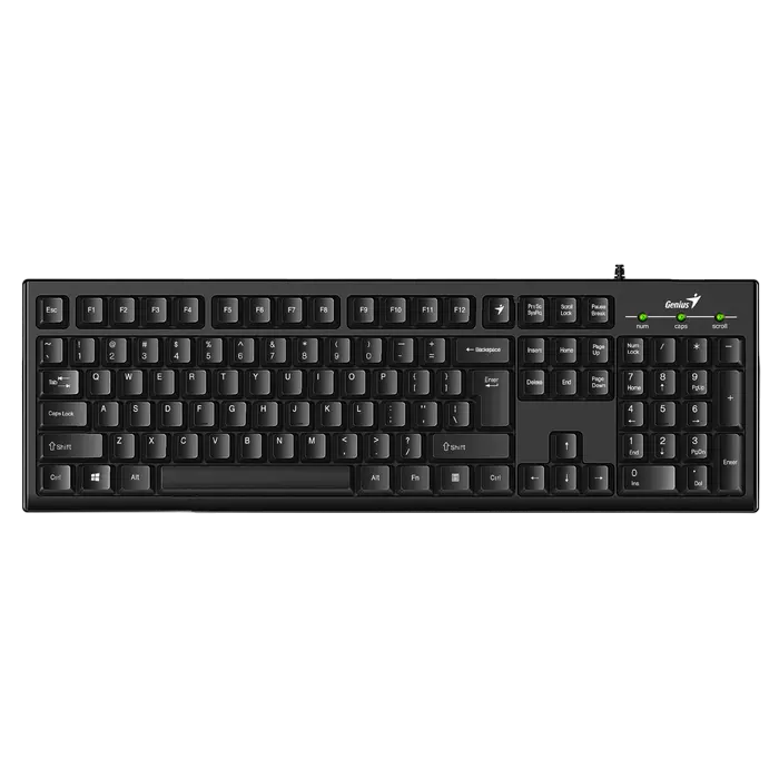 Keyboard Genius Smart KB-100, 12 Fn Keys, Classic, Concave keycap, 1.5m, USB, EN/RU, Black
