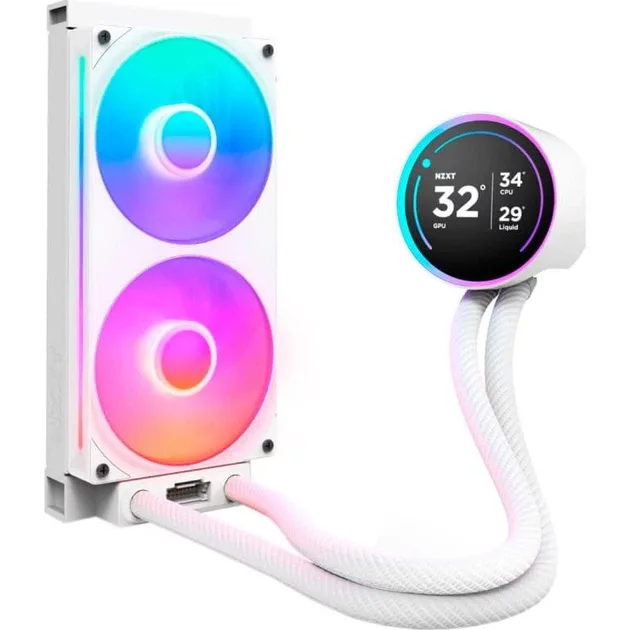 NZXT Kraken Elite 240 RGB White (RL-KR24E-W2), aer, vedere alternativă