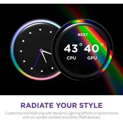 NZXT Kraken Elite 280 RGB (RL-KR28E-B2) Black, aer, 140mm, vedere alternativă