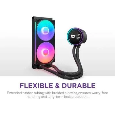 NZXT Kraken Elite 280 RGB (RL-KR28E-B2) Black, aer, 140mm, vedere laterală