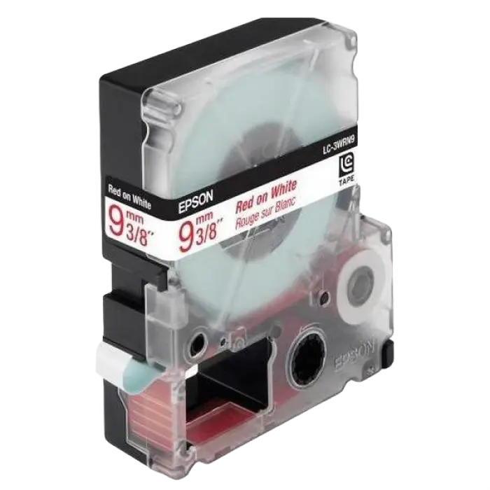 Bandă etichete Epson LK3WRN; 9mm/9m Standard, Red/White