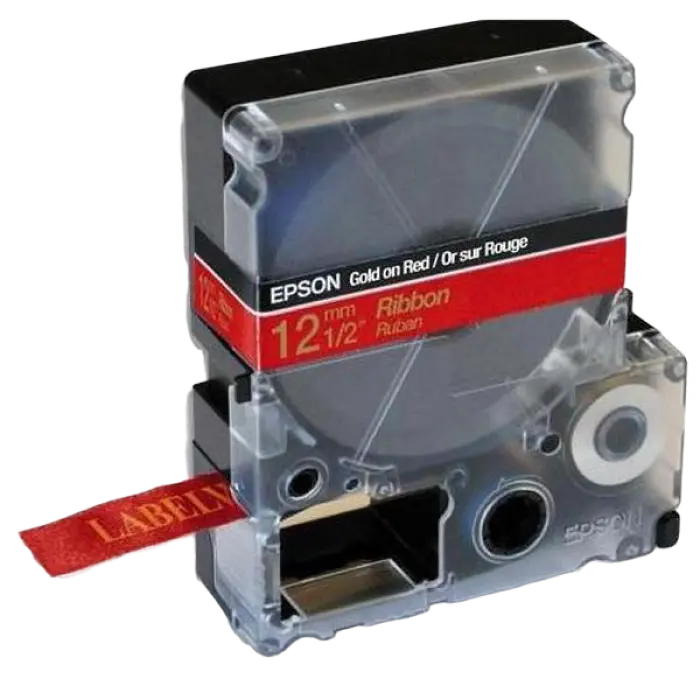 Bandă etichete Epson LK4RKK; 12mm/5m Satin Ribbon, Gold/Red