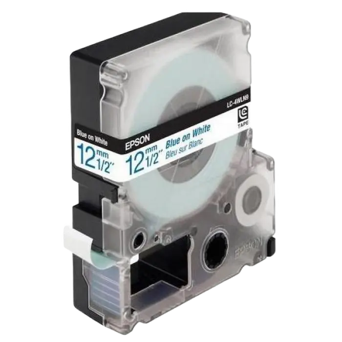 Bandă etichete Epson LK4WLN; 12mm/9m Standard, Blue/White