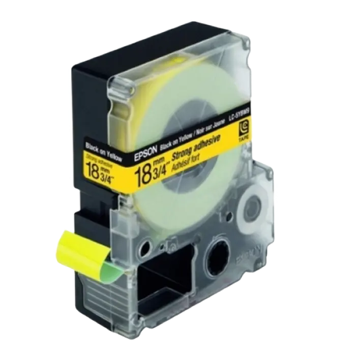 Bandă etichete Epson LK5YBW; 18mm/9m Strong Adhesive, Black/Yellow