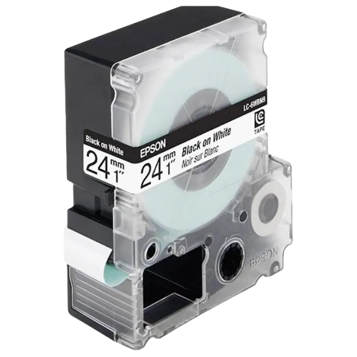 Bandă etichete Epson LK6WBN; 24mm/9m Standard, Black/White