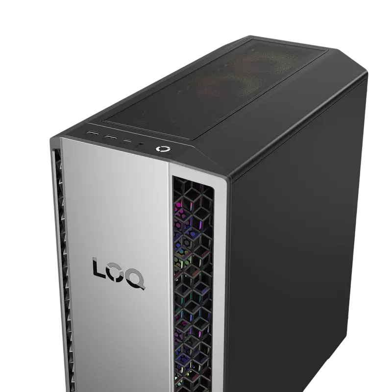 Lenovo LOQ Tower 26ADR10 Ryzen 7 8745HX 32GB 1TB SSD RTX 5060 Ti, vedere posterioară