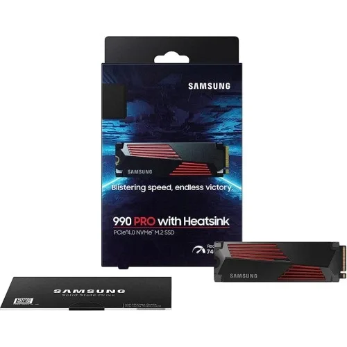 Samsung 990 PRO 2TB cu Heatsink, vedere laterală