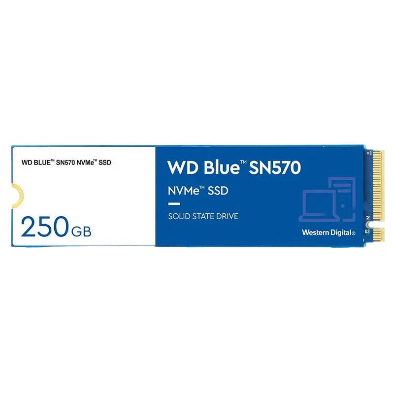 Western Digital M.2 NVMe SSD 250GB WD Blue SN570 [PCIe 3.0 x4, R/W:3300/1200MB/s, 190/210K IOPS, TLC BiCS5]