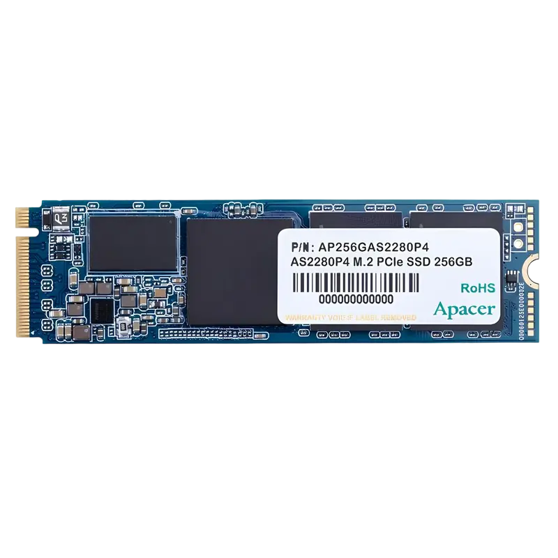 M.2 NVMe SSD 256GB Apacer AS2280P4 [PCIe 3.0 x4, R/W:2100/1300MB/s, 165K/265K IOPS, 3D TLC]