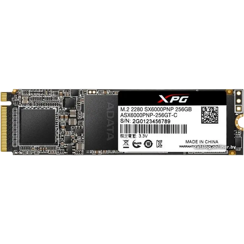 M.2 NVMe SSD 256GB ADATA XPG SX6000 Pro [PCIe 3.0 x4, R/W:2100/1200MB/s, 190K/180K IOPS, 150TB