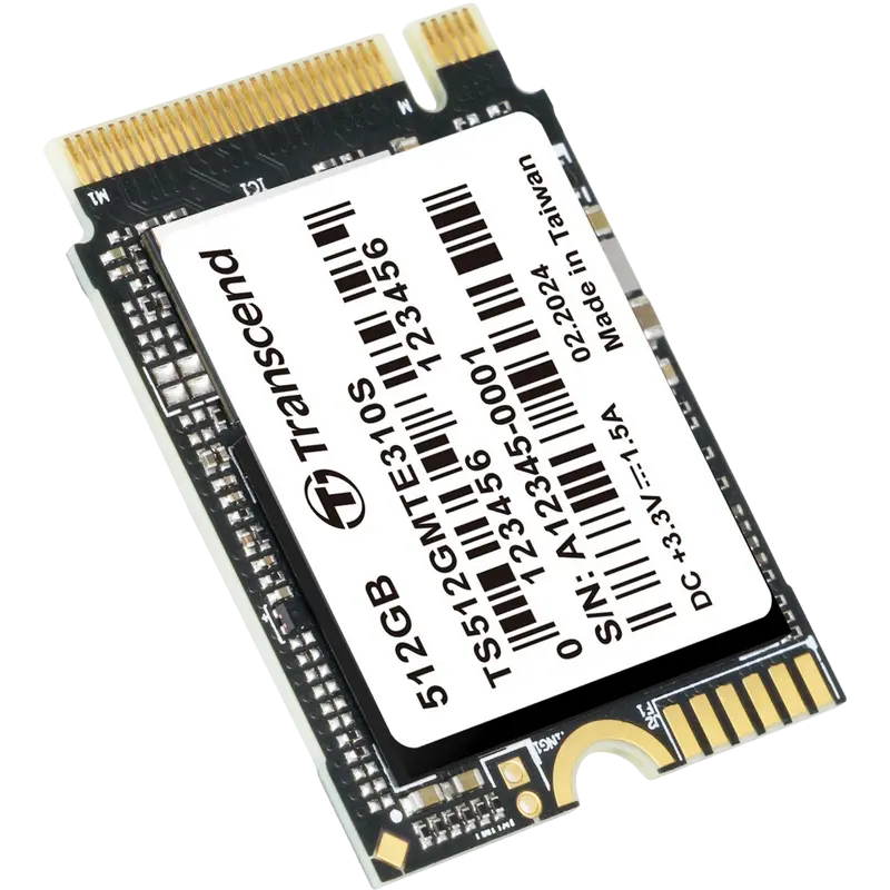 M.2 NVMe SSD 512GB Transcend 310S [30mm, PCIe 4.0 x4, R/W:3300/1700MB/s, 119/395K IOPS, 300TBW]