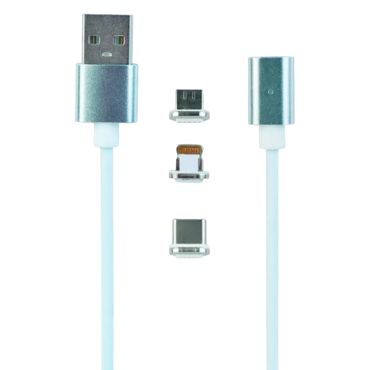 Magnetic cable Type-C to USB 1.0 m, Silver, Cablexpert, CC-USB2-AMUCMM-1M
