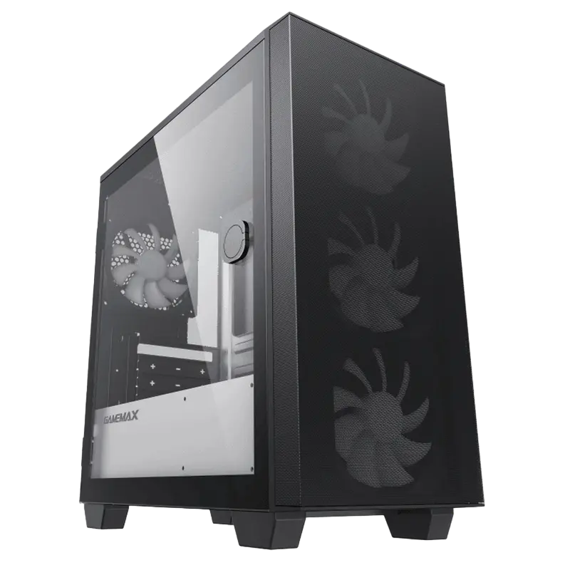 Case mATX GAMEMAX Aero Mini ECO, w/o PSU, 0.6mm, 4x120mm, Front Mesh, Tempered Glass, Dust Filter, 1