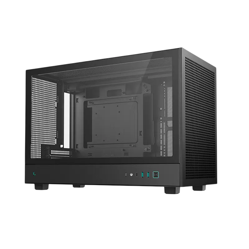 Case mATX Deepcool CH260, w/o PSU, No fans, TG, 2xUSB3.0, 1xUSB-C, 1x2.5", 1x3.5", Black