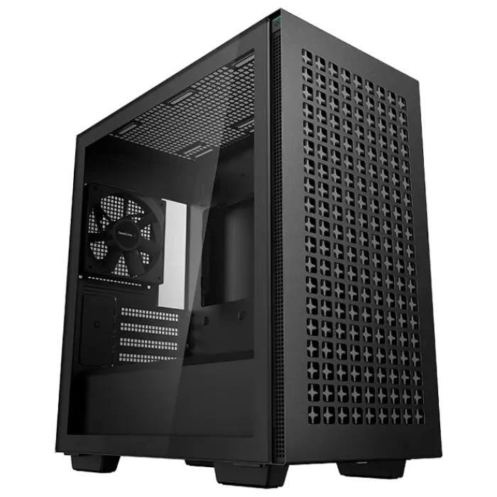 Case mATX Deepcool CH370, w/o PSU, 1x120mm, 2xUSB3.0, Fron Mesh, Tempered Glass, VGA & Headset holde