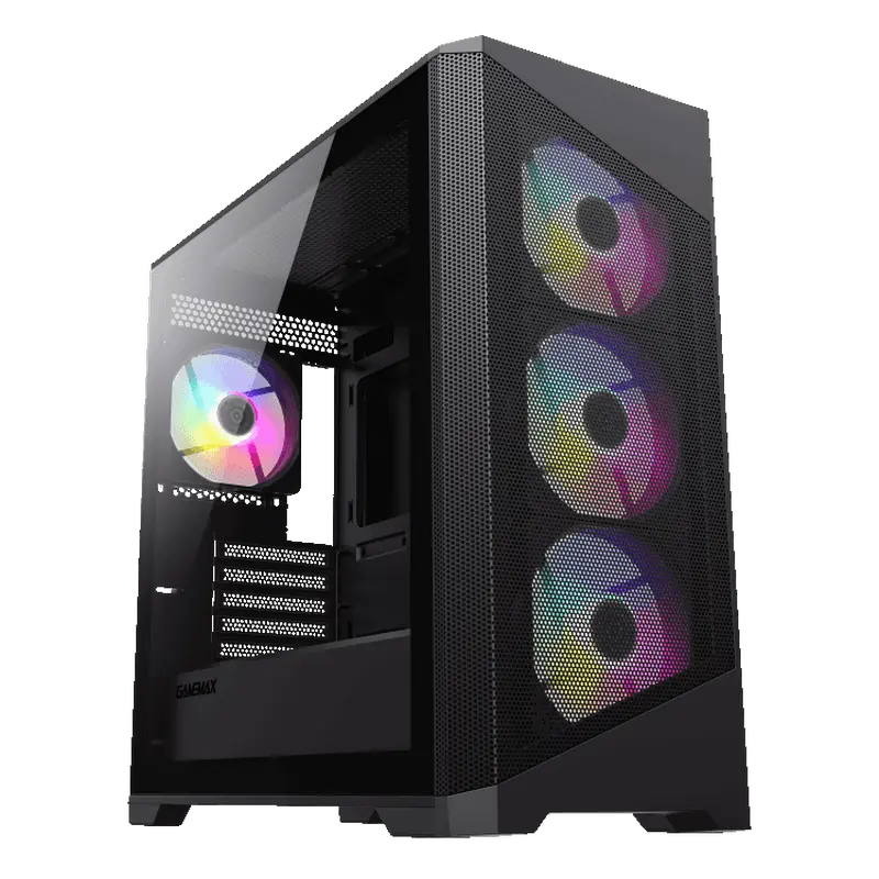 Case mATX GAMEMAX Destroyer MB, w/o PSU, 0.6mm, 4x120mm FRGB, Front Mesh, Tempered Glass, DF, 1xUSB3