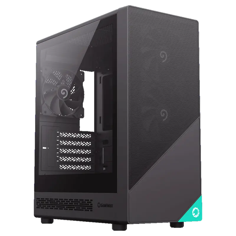 Case mATX GAMEMAX Focus MB, w/o PSU, 0.4mm, 3x120mm, Front Mesh, Tempered Glass, Dust Filter, 1xUSB