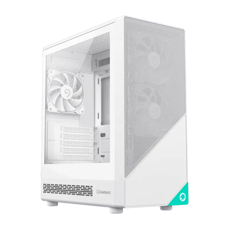 Case mATX GAMEMAX Focus MW, w/o PSU, 0.4mm, 3x120mm, Front Mesh, Tempered Glass, Dust Filter, 1xUSB