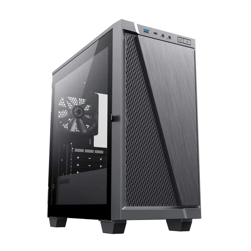 Case mATX GAMEMAX M61, w/o PSU, 0.6mm, 1x120mm, Tempered Glass, Dust Filter, Sound Dampening, 1xUSB3