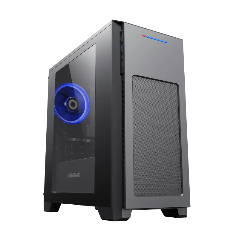 Case mATX GAMEMAX M63, w/o PSU, 0.6mm, 1x120mm Blue LED, Front Mesh, Transparent Panel, 2xUSB3.0, 2x