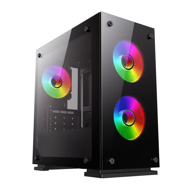 Case mATX GAMEMAX M65, w/o PSU, 0.6mm, 3x120mm ARGB, ARGB Hub, Front&Side Tempered Glass, Dust Filte