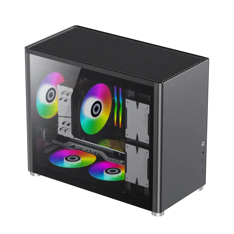 Case mATX GAMEMAX Spark, w/o PSU, 0.8/0.6mm, Front Metal, Dual Side Tempered Glass, Dust Filter, 1xU